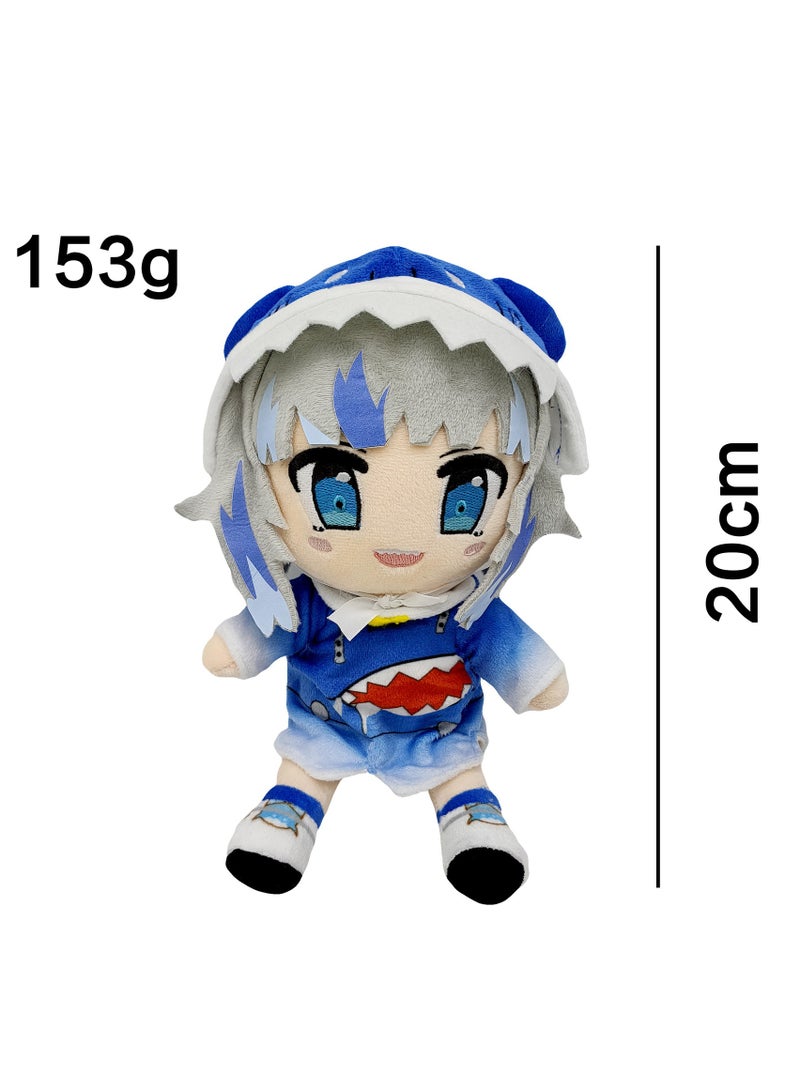 New dino gura plush shark baby little gura blue gura plush toy doll, doll for fans, home decoration (22cm) - Image 2